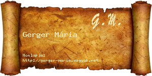 Gerger Mária névjegykártya